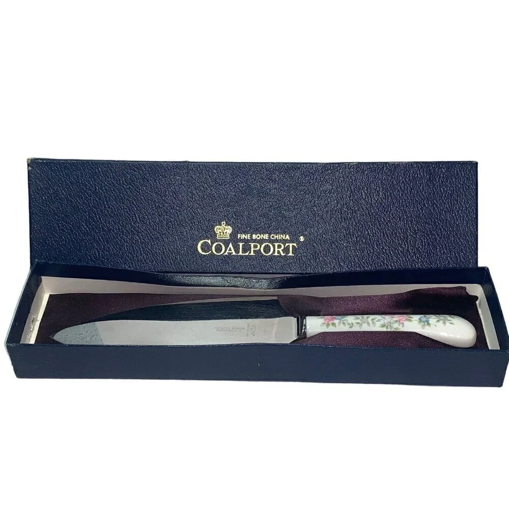Coalport Trellis Rose Bone‎ China Knife Pie Server Made in England Vintage
